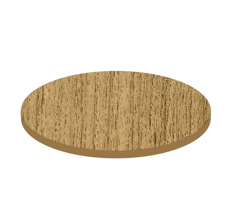 Tablero redondo en HPL estratificado Urban Teak, Ø 600 mm, grosor 10 mm