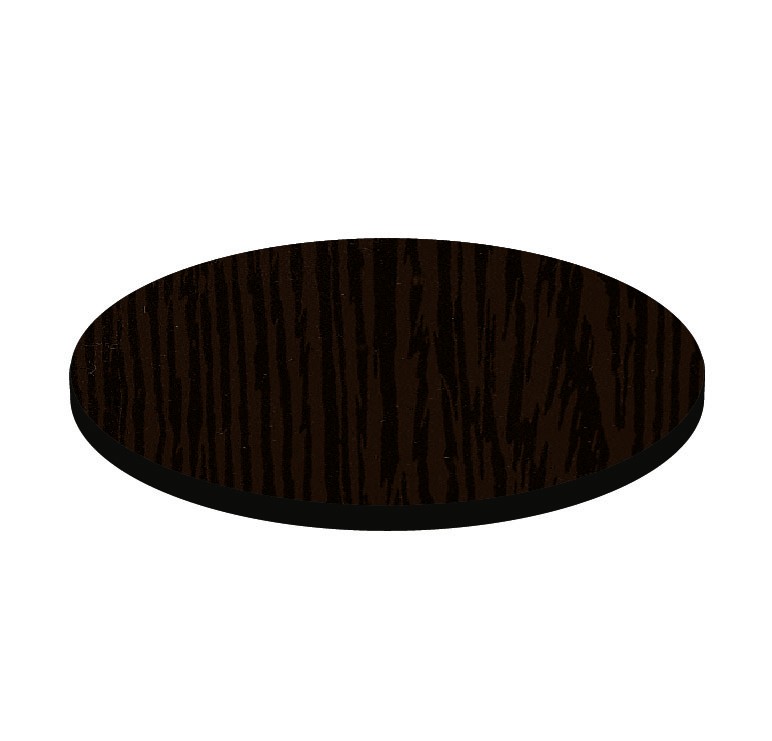 Tablero redondo en HPL estratificado Wengé, Ø 600 mm, grosor 10 mm