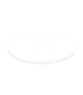 Plano redondo en estratificado HPL blanco, Ø 800 mm, espesor 10 mm