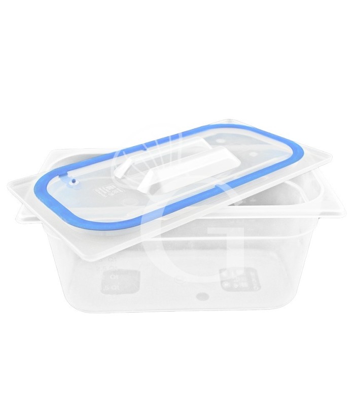 Tapa de polipropileno con cierre hermético GN1/6 dimensiones  L 265 x P163 mm