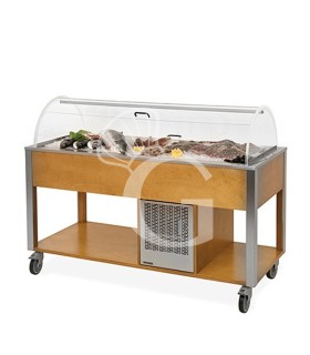 Carro refrigerado para pescado, temperatura +4°C/+10°C - L 1610 mm x P 680 mm x H 1200 mm