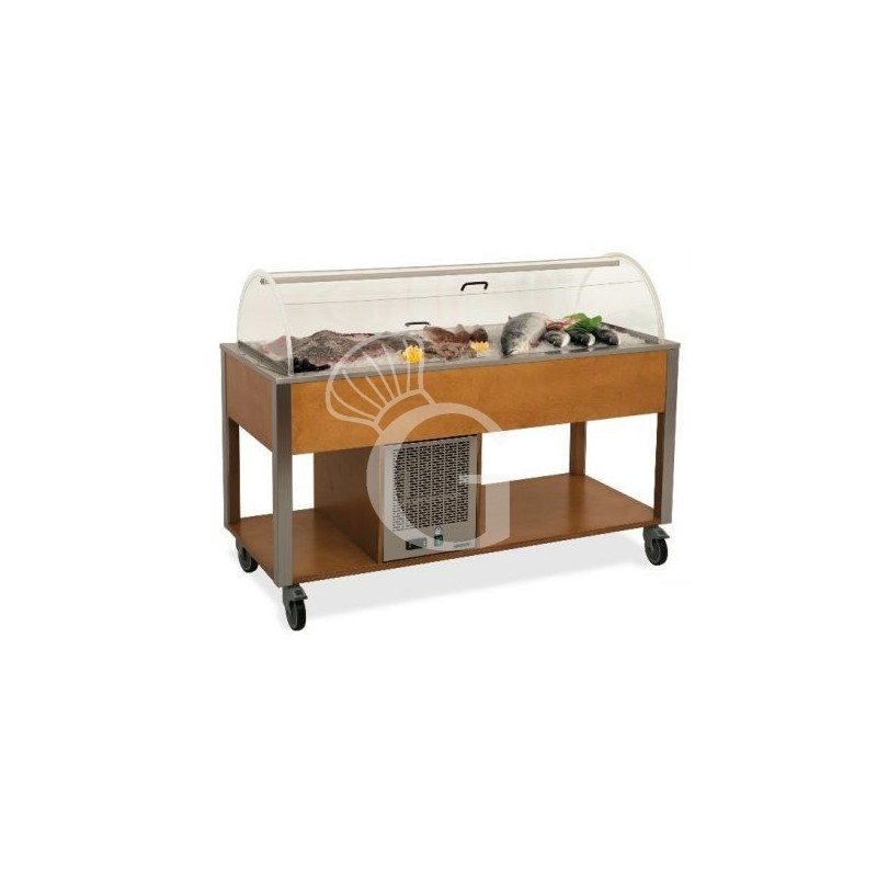 Carro refrigerado para pescado, temperatura +4°C/+10°C - L 1610 mm x P 680 mm x H 1200 mm