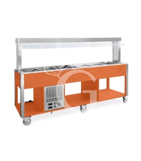 Carrito para buffet mixto frío/caliente temp. +4°C/10°C (frío) +60°C/+90°C (caliente) – color Ral