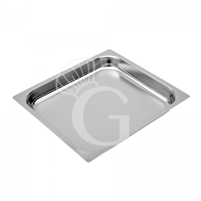 Bandeja rectangular de acero inox GN2/3  L 353 mm x P 325 mm x H 40 mm