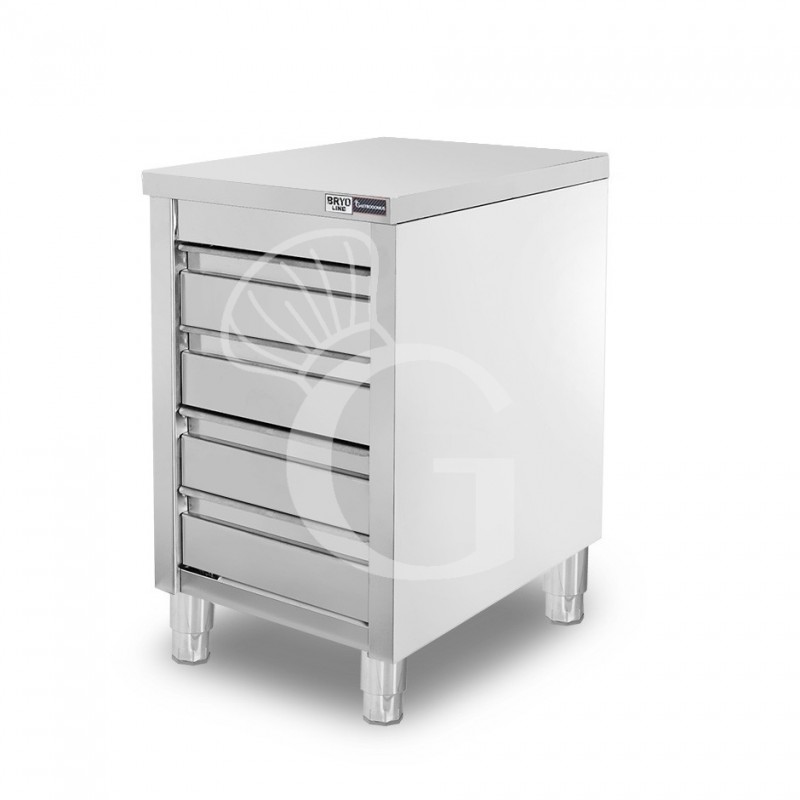 Cajonera con 4 cajones, longitud 500 mm x profundidad 600 mm x altura 855 mm