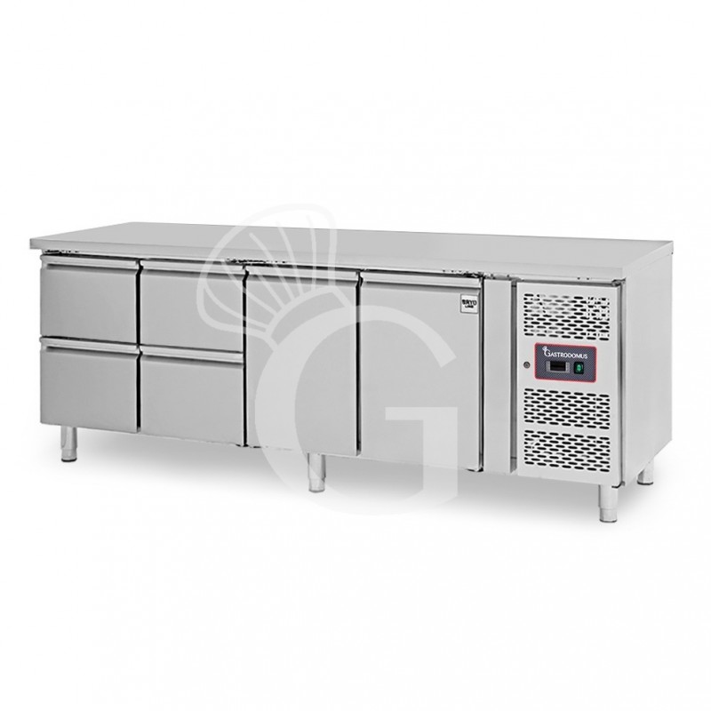 Mesa Refrigerada 2 cajones 3 puertas 700 mm -2°C / +8°C para Gastronomía