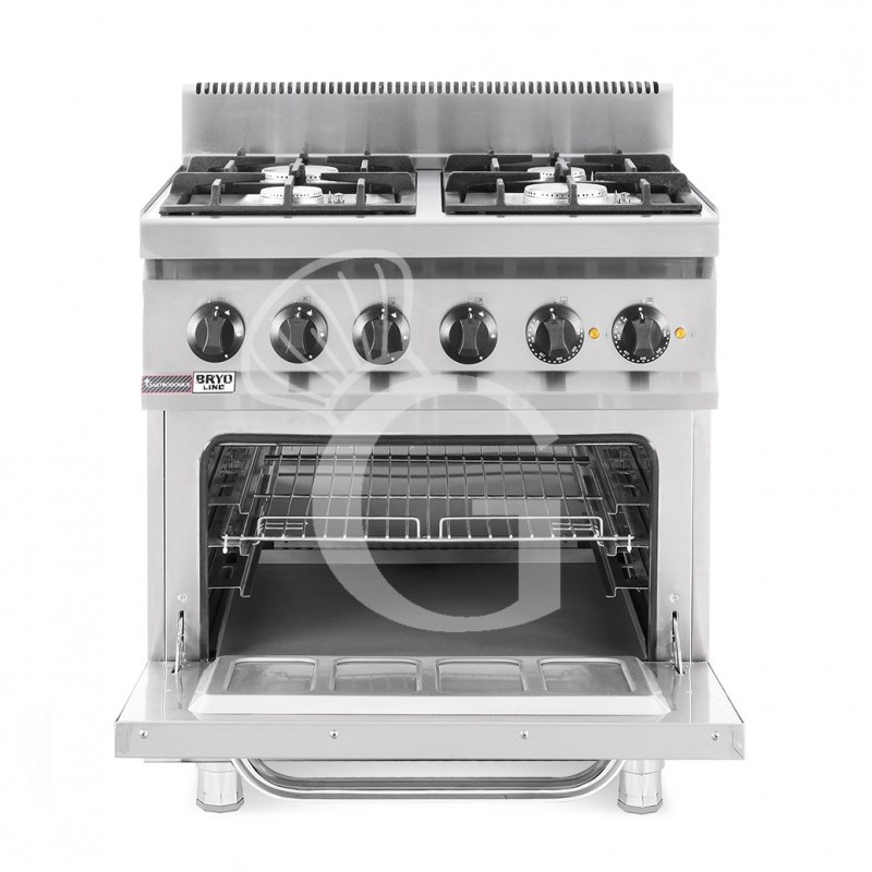 Cocina de gas con 4 fuegos, horno eléctrico estático, profundidad 700 mm