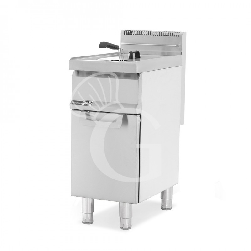 Freidora profesional de gas sobre mueble cerrado 1 cuba 20 LT 15,5 Kw
