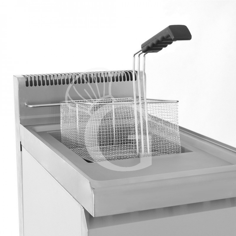 Freidora profesional de gas sobre mueble cerrado 1 cuba 20 LT 15,5 Kw