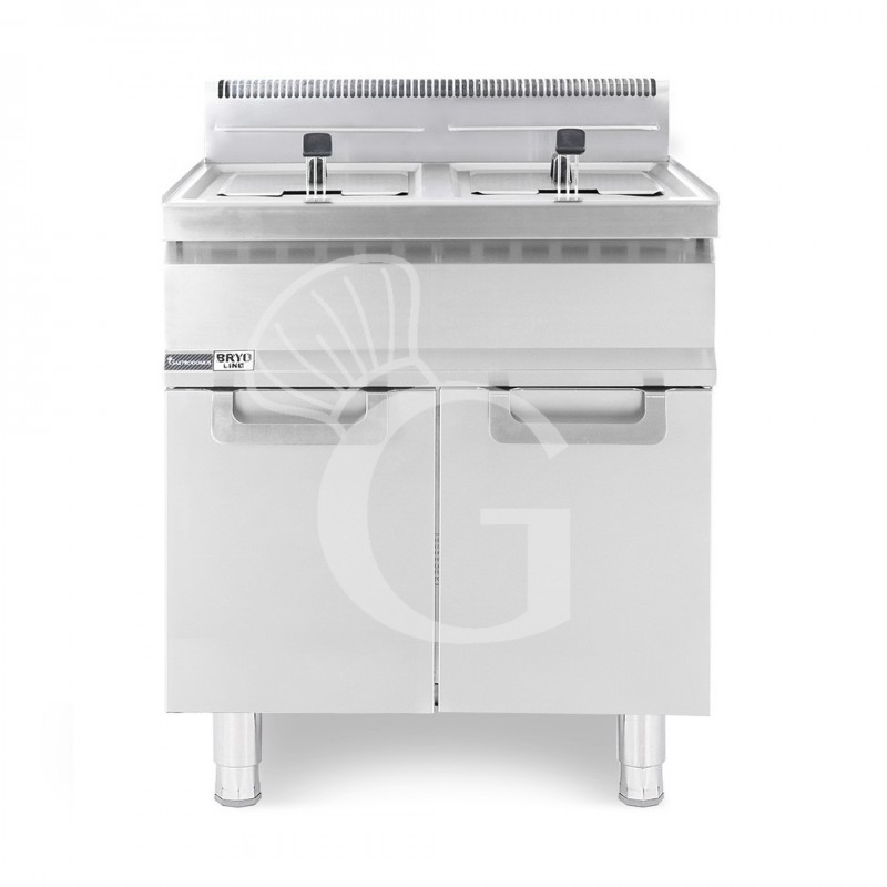 Freidora profesional de gas sobre mueble cerrado 2 cubas 20 LT + 20 LT 31 Kw Freidora profesional de gas sobre mueble cerrado 2 cubas 20 LT + 20 LT 31 Kw