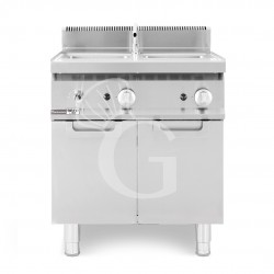 Cocedor de pasta a gas profesional sobre armario cerrado 2 cubas
