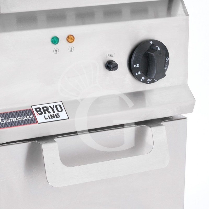 Freidora eléctrica industrial sobre mueble cerrado 1 cuba 20 LT 10 Kw