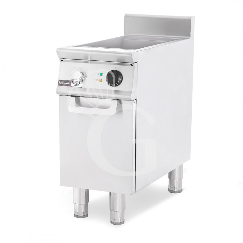 Cocedor de pasta eléctrico profesional sobre armario cerrado 2 cubas, 40 Lt