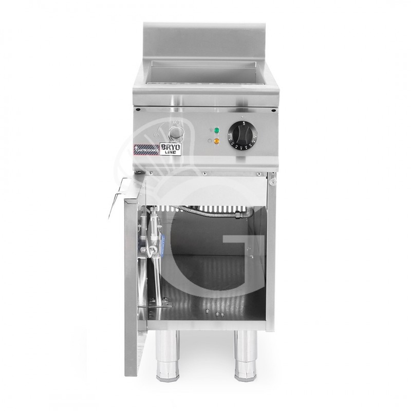 Cocedor de pasta eléctrico profesional sobre armario cerrado 2 cubas, 40 Lt