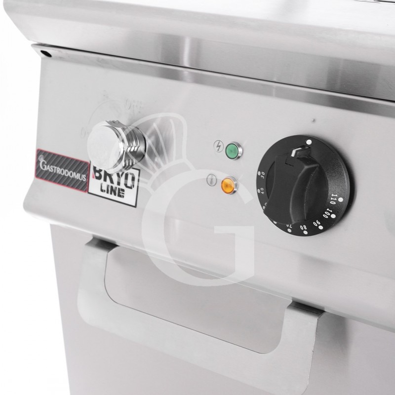 Cocedor de pasta eléctrico profesional sobre armario cerrado 2 cubas, 40 Lt