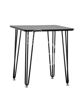 Mesa cuadrada de exterior en metal pintado y sobre de melamina con dimensiones 800 mm x 800 mm