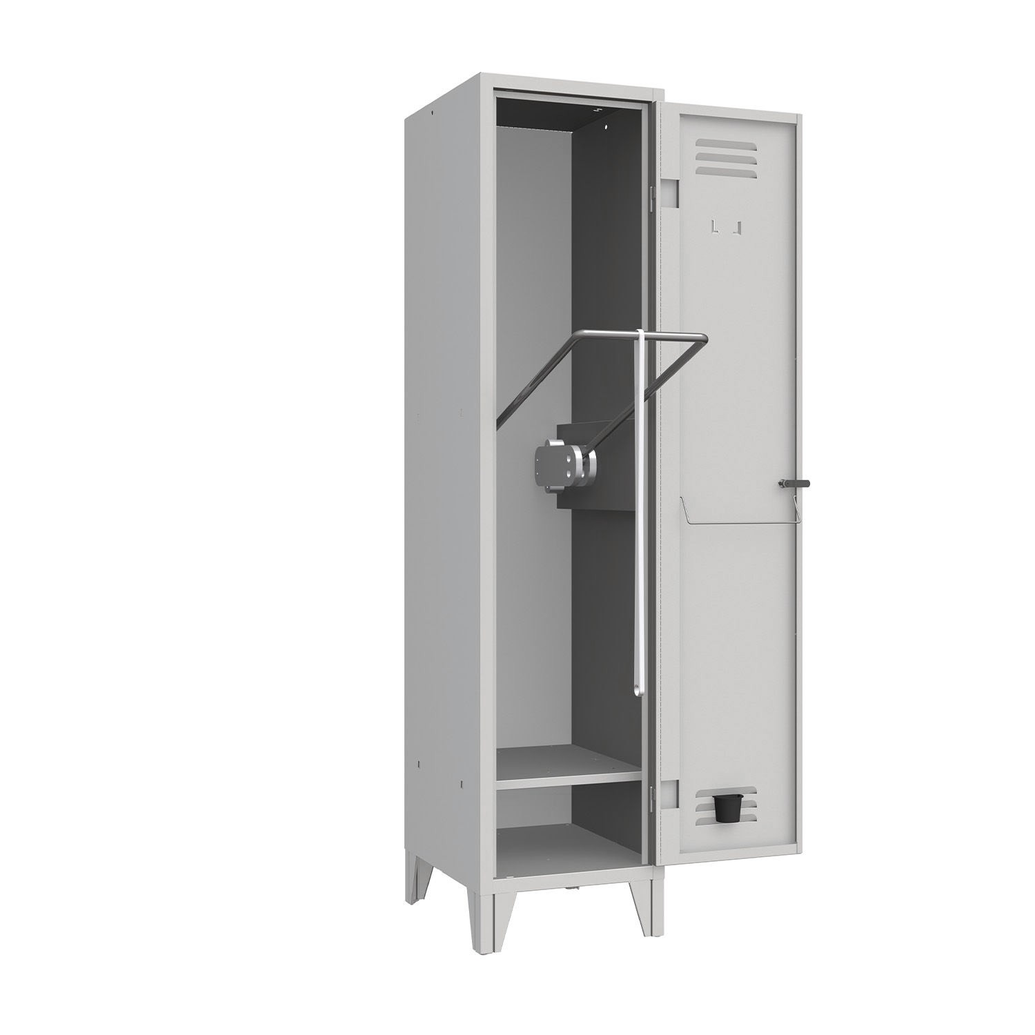 Armario vestuario para personas con discapacidad, 1 plaza – 420×500×1800 mm – Color estándar RAL 7035