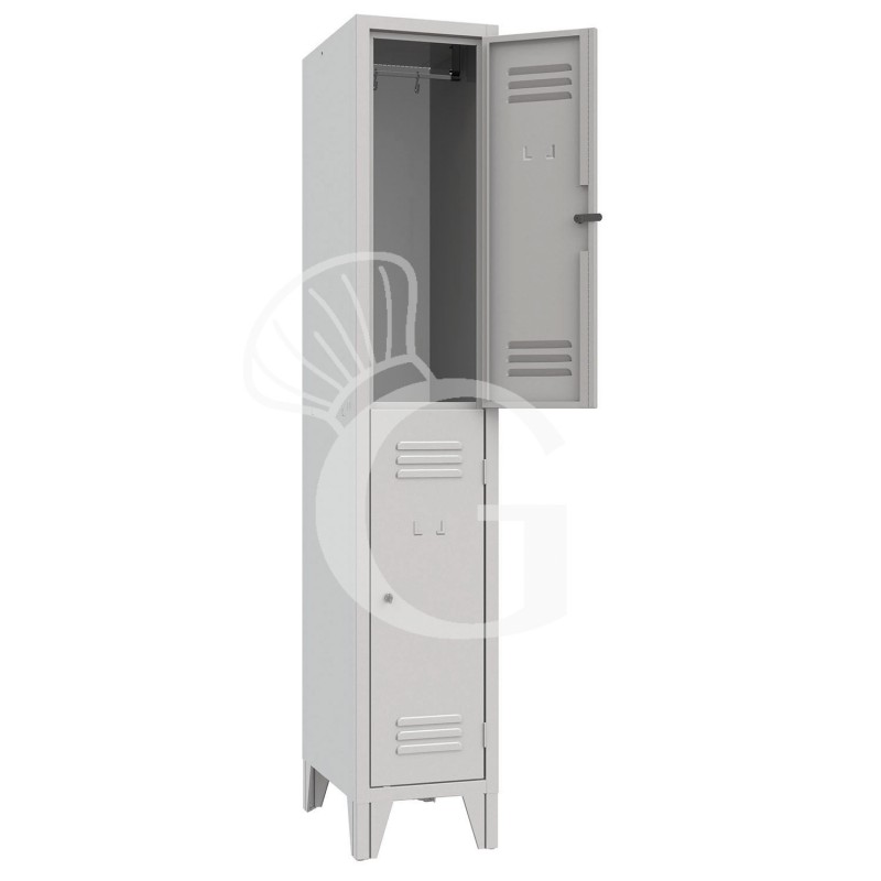 Armario vestuario monobloque con 1+1 puestos color estándar RAL 7035