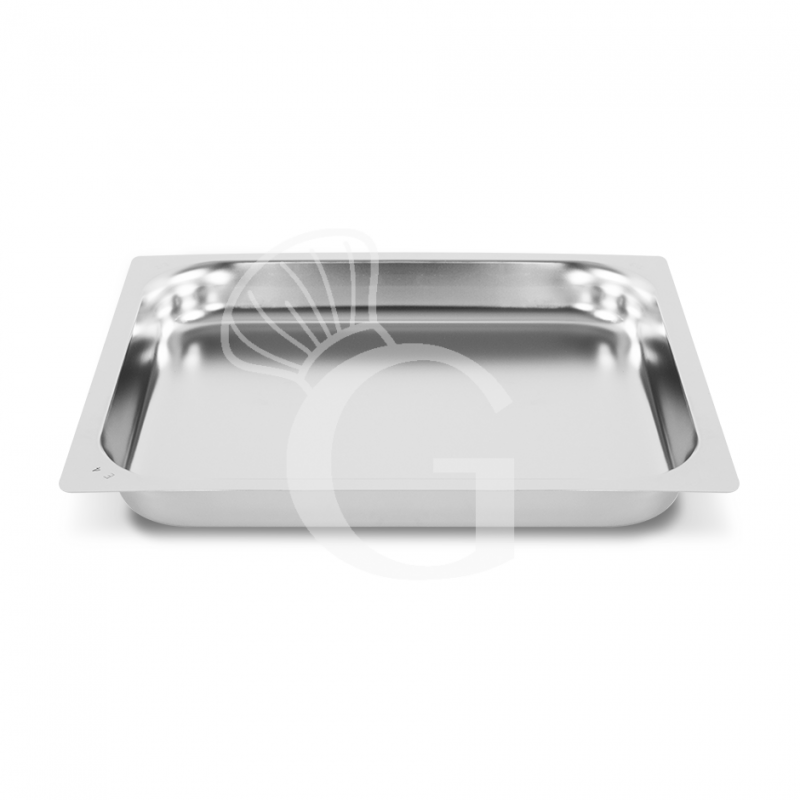 Bandeja rectangular de acero inox GN2/3  L 353 mm x P 325 mm x H 40 mm