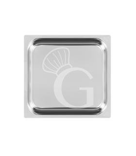 Bandeja rectangular de acero inox GN2/3  L 353 mm x P 325 mm x H 40 mm