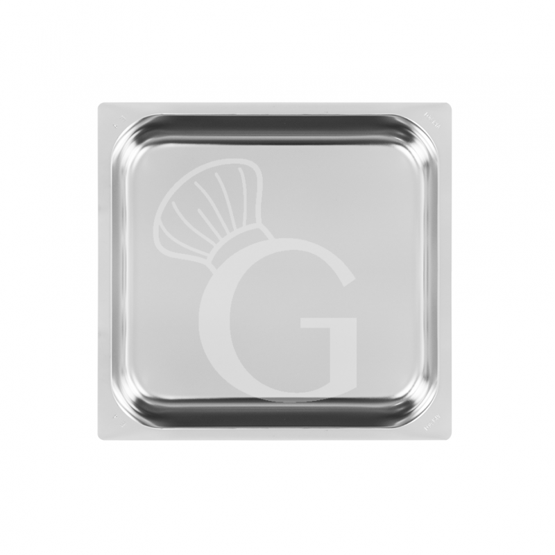 Bandeja rectangular de acero inox GN2/3  L 353 mm x P 325 mm x H 40 mm