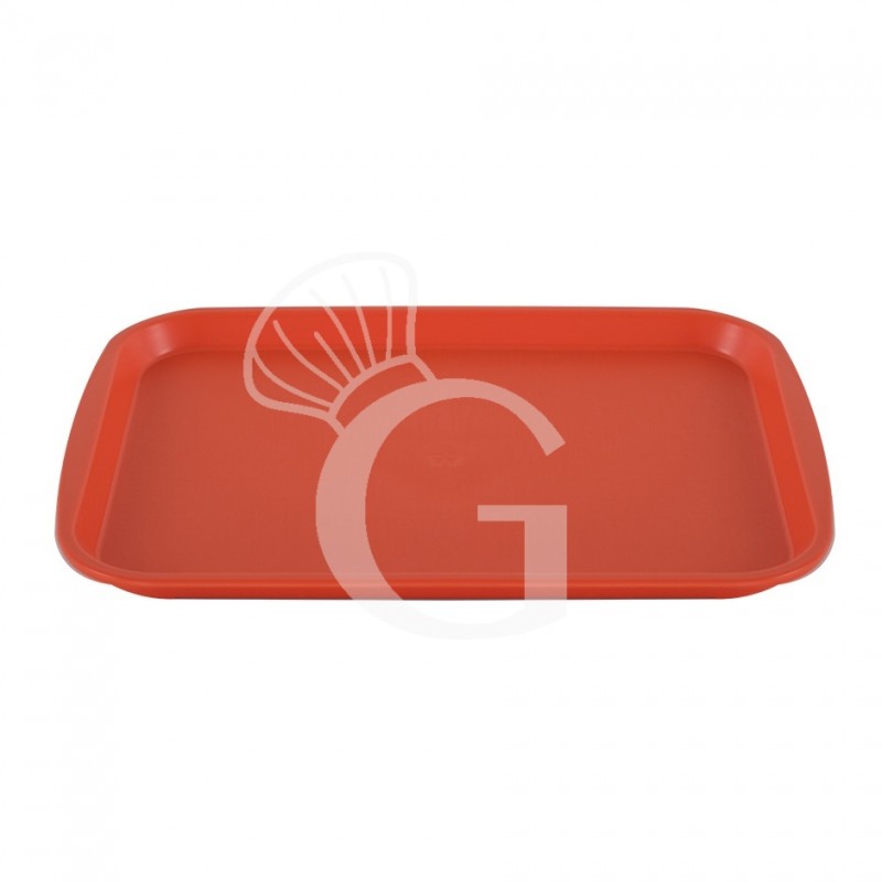 BANDEJA RECTANGULAR EN POLIPROPILENO COLOR NARANJA - DIMENSIONES L 365 X P 270 X H 20 MM