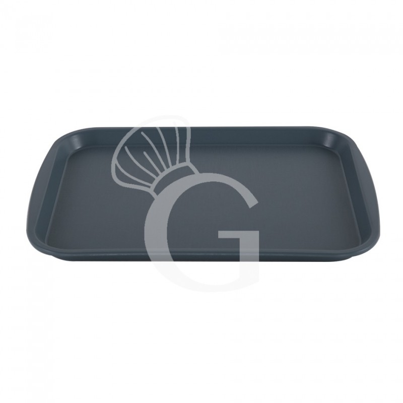 BANDEJA RECTANGULAR EN POLIPROPILENO COLOR GRIS OSCURO - DIMENSIONES L 435 X P 310 X H 20 MM