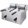 Freidora para bar eléctrica de sobremesa 2 cubas - 10 LT + 10 LT - 6000 + 6000 W