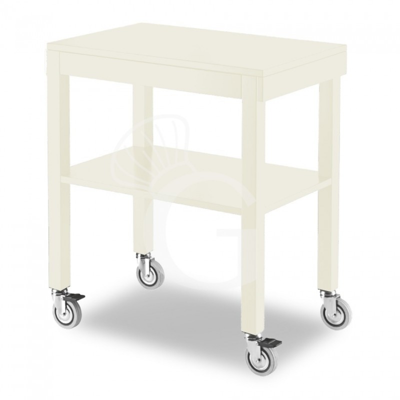 Carro de servicio de madera maciza con dimensiones : largo 700 mm x profundidad 450 mm x altura 840 mm