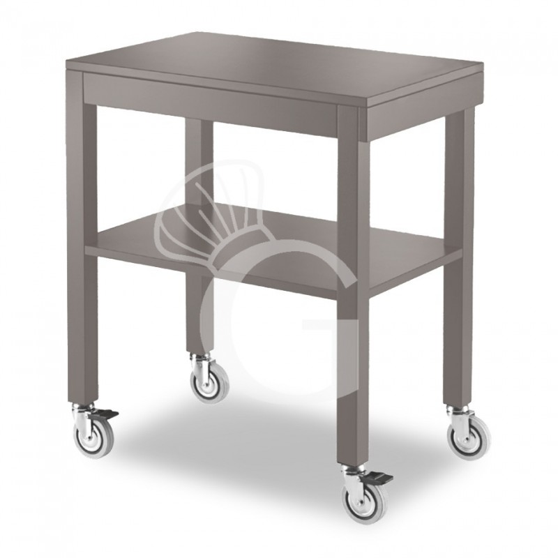 Carro de servicio de madera maciza con dimensiones : largo 700 mm x profundidad 450 mm x altura 840 mm