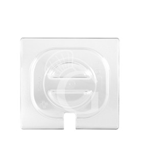 TAPA CON ORIFICIO PARA UTENSILIO DE POLICARBONATO GN1/6 DIMENSIONES L 176 MM X P 162 MM