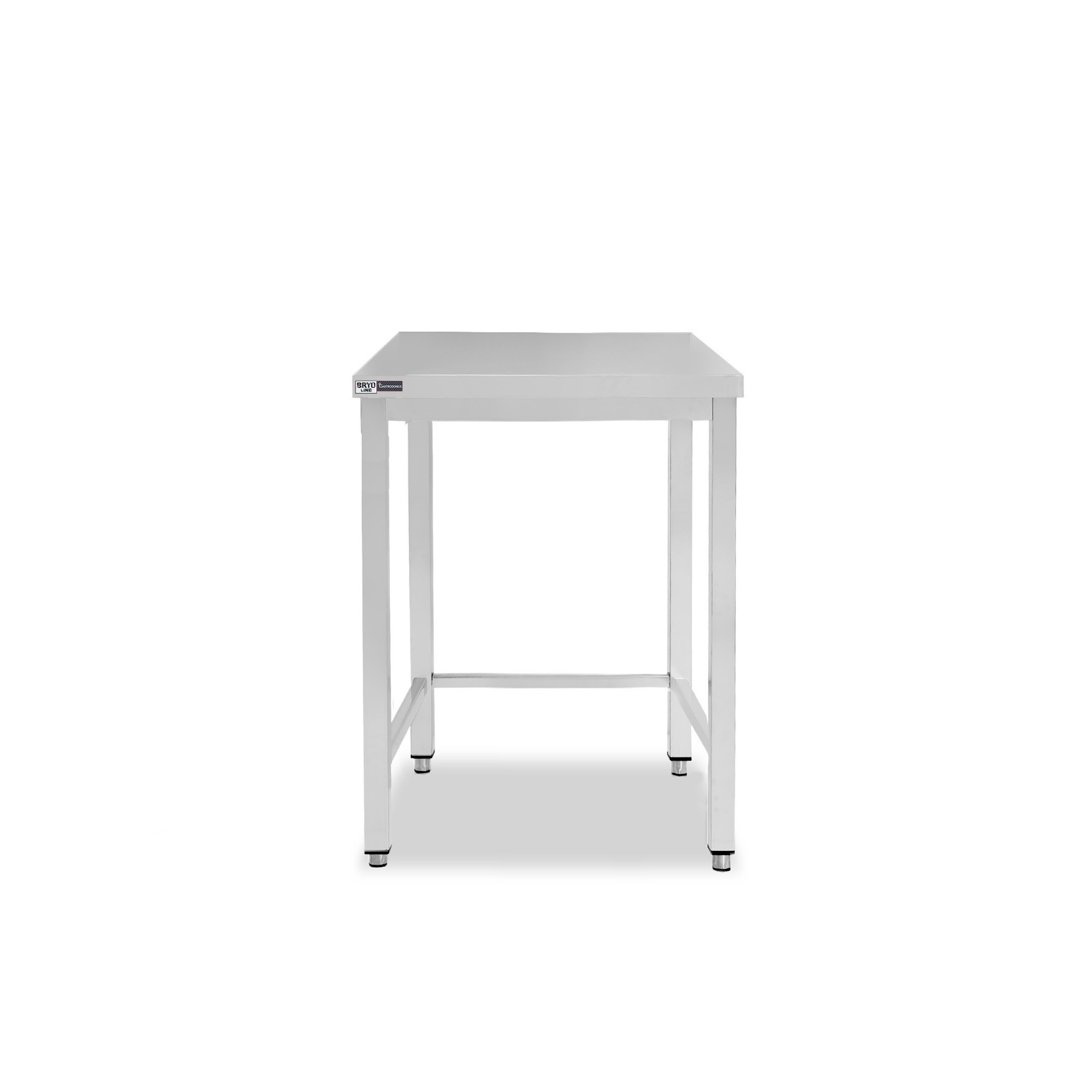 Mesa simple de acero inoxidable con dimensiones L 600 mm x P 800 mm x A 865 mm