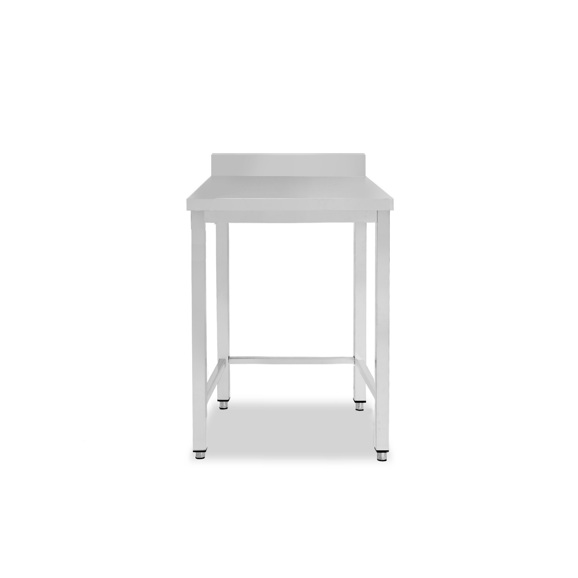 Mesa de acero inoxidable con peto trasero L 400 mm x P 800 mm x A 950 mm