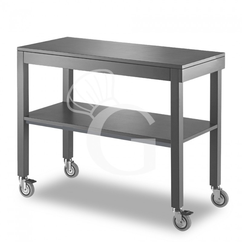 Carro de servicio de madera maciza con dimensiones : largo 1000 mm x profundidad 560 mm x altura 840 mm