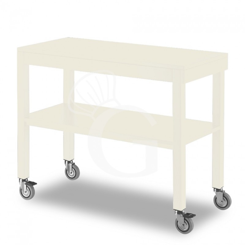 Carro de servicio de madera lacada extraible sin cúpula  con dimensiones largo 1000 mm x profundidad 560 mm x altura 840 mm