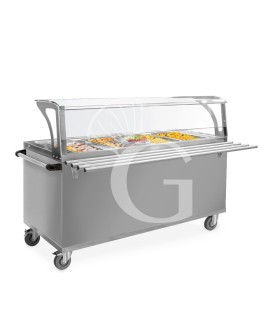 Carro térmico baño maría para 4 cubetas GN 1/1 – L 1580 mm x P 940 mm x H 1200 mm
