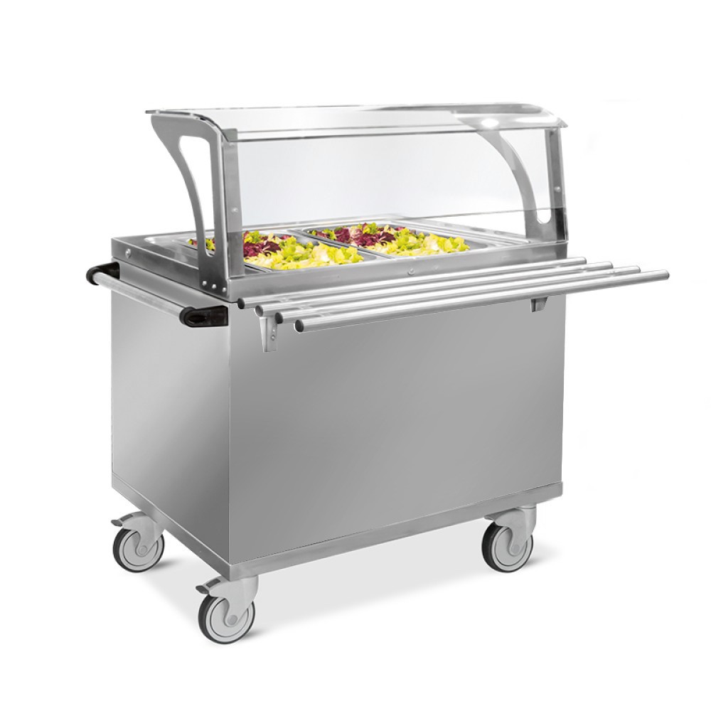 Carro refrigerado temperatura +4 °C / +10 °C para la distribución de comidas – 820×940×1330 mm