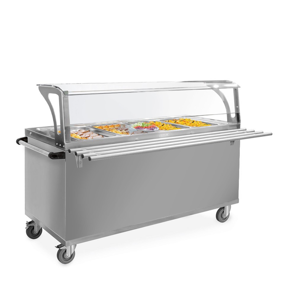 Carro térmico baño maría para 4 cubetas GN1/1 - L 1580 mm x P 940 mm x H 1330 mm