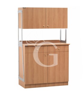Mueble alto de servicio doble con 2 puertas y 2 módulos de pared