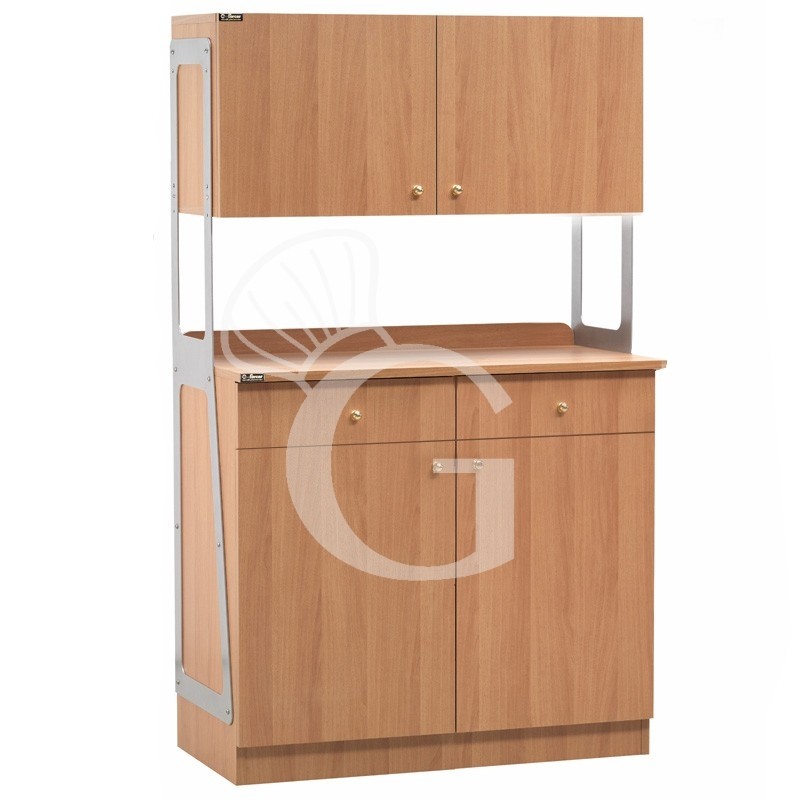 Mueble alto de servicio doble con 2 puertas y 2 módulos de pared
