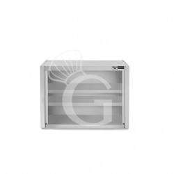 Estantería de pared acero inoxidable sin puertas con 2 estantes, L 600 mm x P 400 mm x H 800 mm