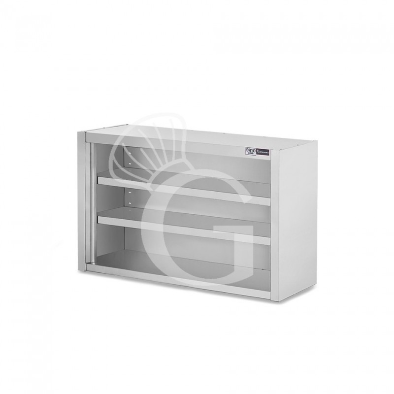 Armario de pared inox con 1 estante, L 900 mm x P 400 mm x A 800 mm