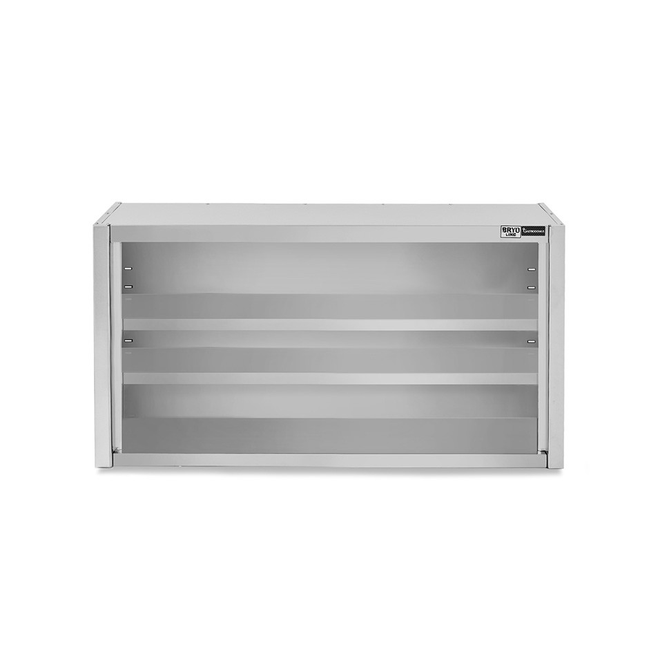 Armario de pared inox con 1 estante, L 1000 mm x P 400 mm x A 800 mm