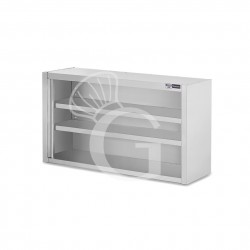 Armario de pared de acero inoxidable con 1 estante, L 1100 mm x P 400 mm x A 800 mm