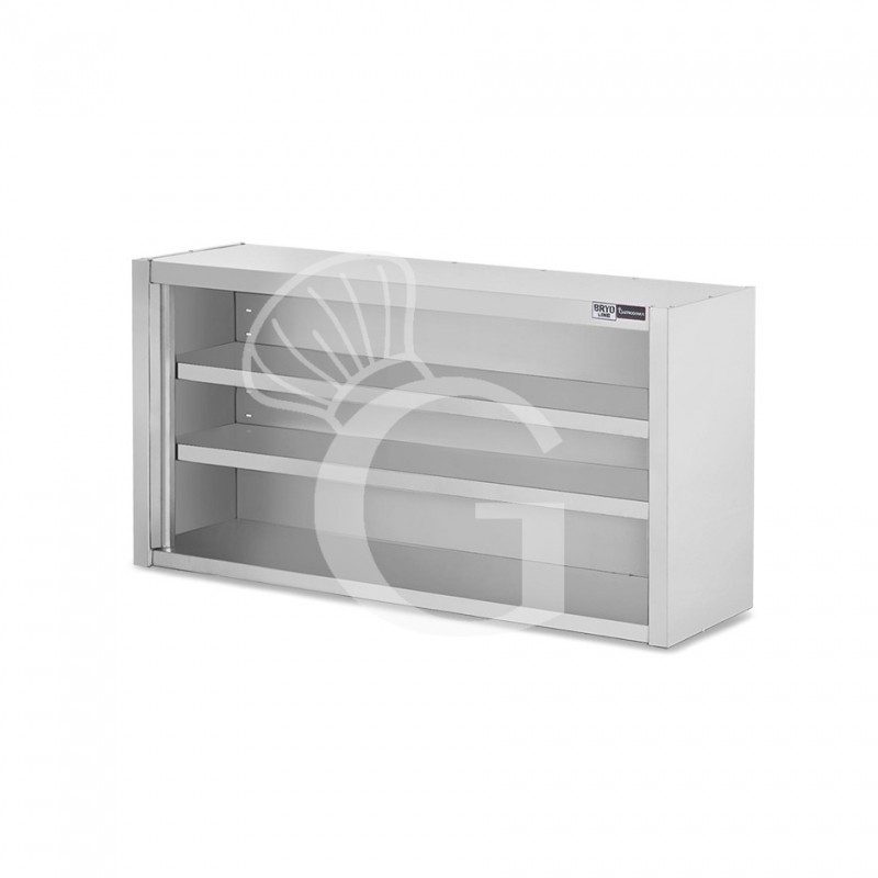 Armario de pared inox con 1 estante, L 1300 mm x P 400 mm x A 800 mm