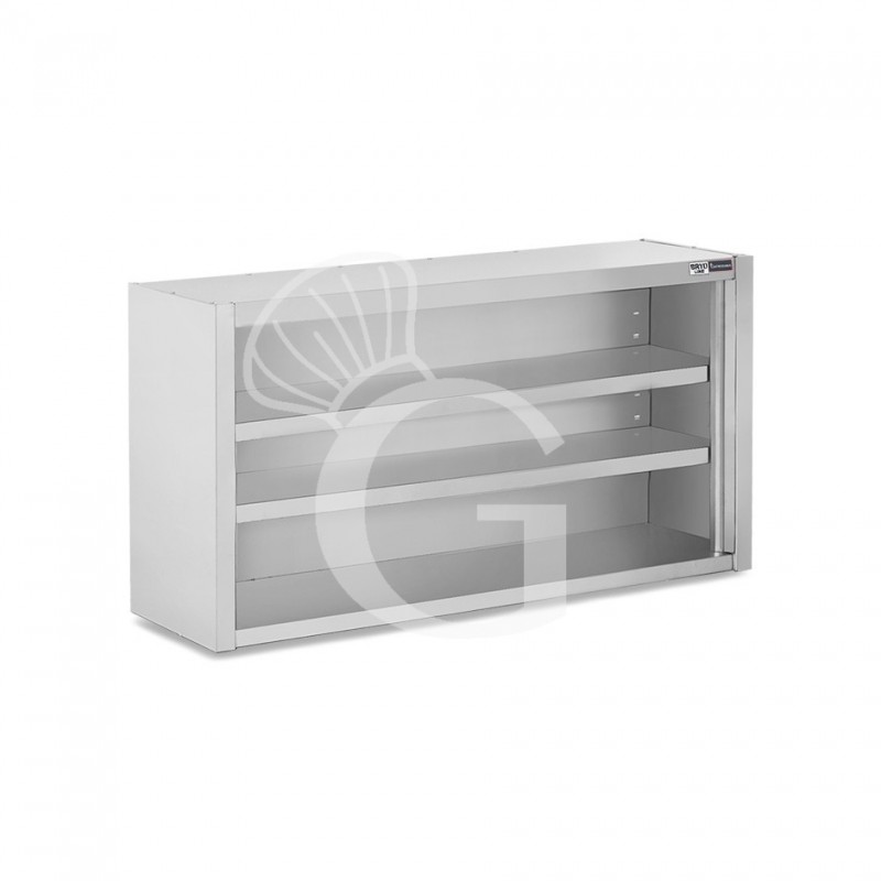 Armario de pared inox con 1 estante, L 1300 mm x P 400 mm x A 800 mm