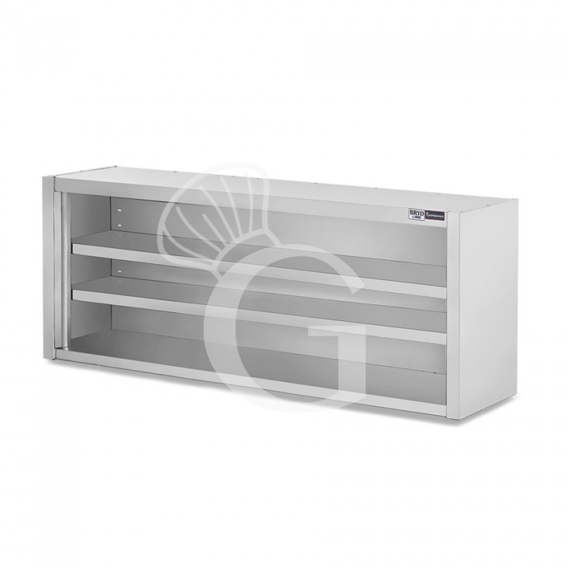 Armario de pared de acero inoxidable con 1 estante, L 1500 mm x P 400 mm x A 800 mm