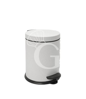 Cubo de basura pequeño de acero pintado en blanco, 3 LT