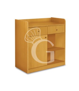 Mueble de servicio compuesto por 1 puerta, 2 cajones y 1 compartimento abierto - L 940 mm x P 480 mm x H 980 mm
