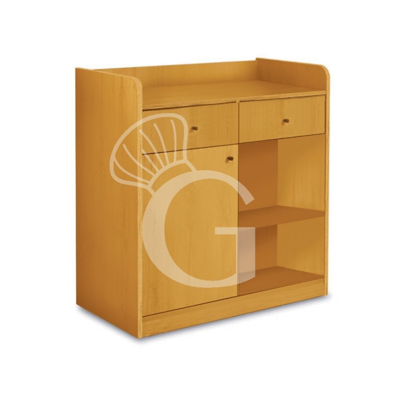 Mueble de servicio compuesto por 1 puerta, 2 cajones y 1 compartimento abierto - L 940 mm x P 480 mm x H 980 mm